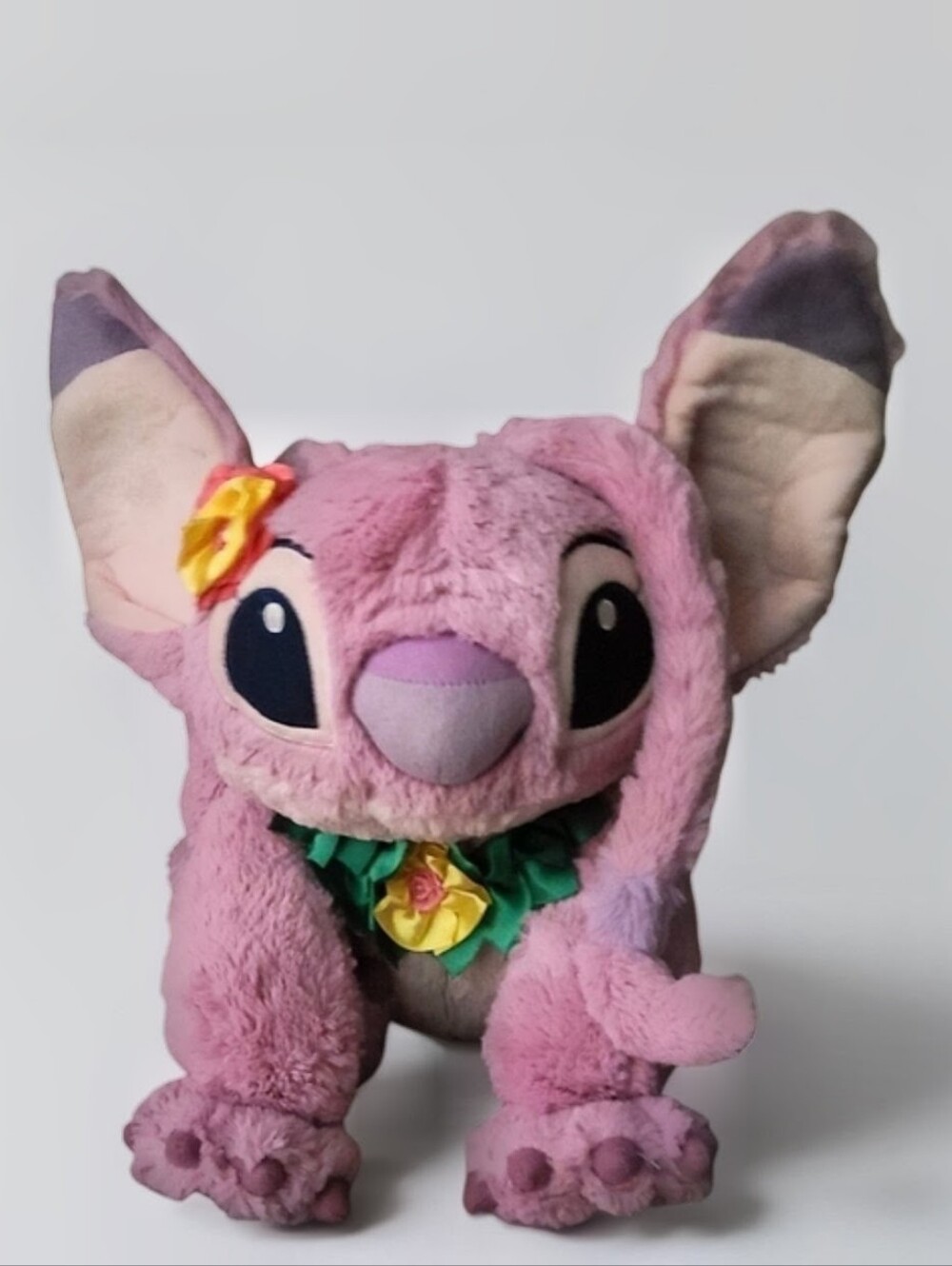 DISNEY LILO & STITCH ANGEL HAWAIIAN SATIN LEI FLOWER PLUSH 15"
